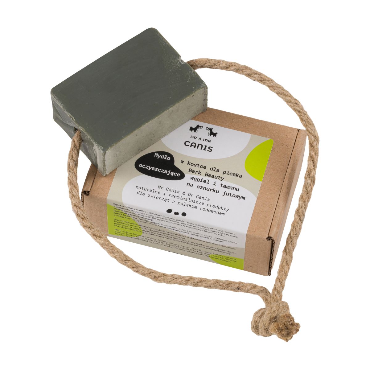 Mr Canis Mydło w kostce dla pieska Bark Beauty oczyszczające węgiel i tamanu 110g